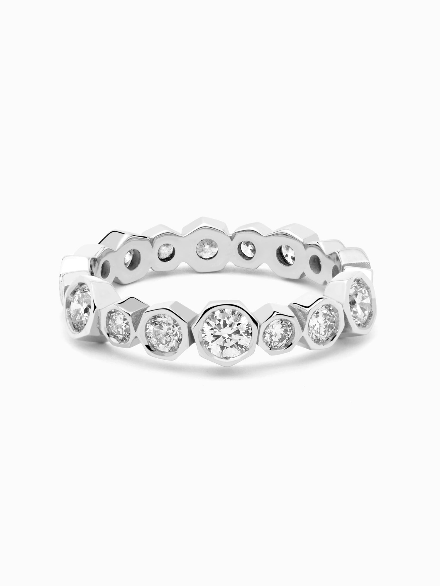 Anillo Twin White · Diamantes