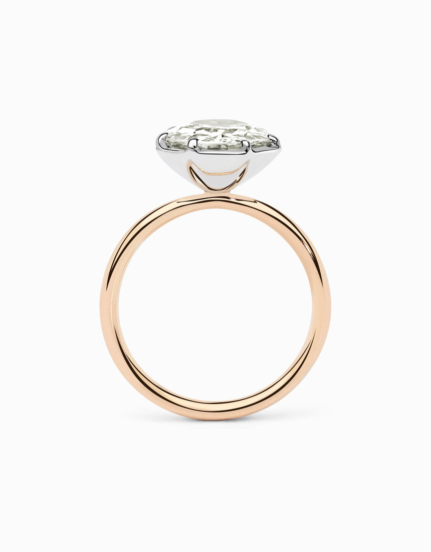 Anell de compromís amb diamant natural reciclat