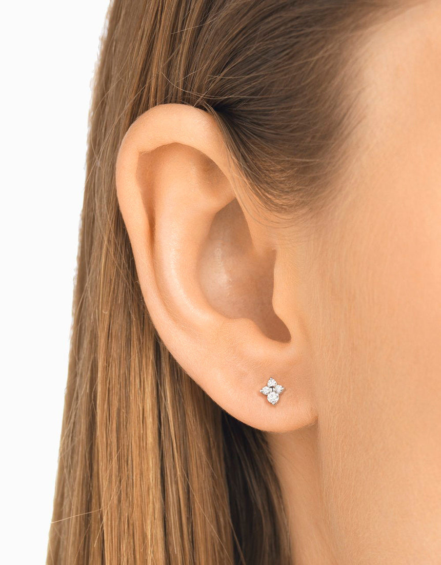 Arracades Lilium Pétite · Or Blanc - Roosik & Co - Arracades