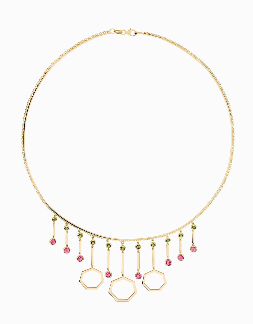 Heptadrop necklace · Tourmalines