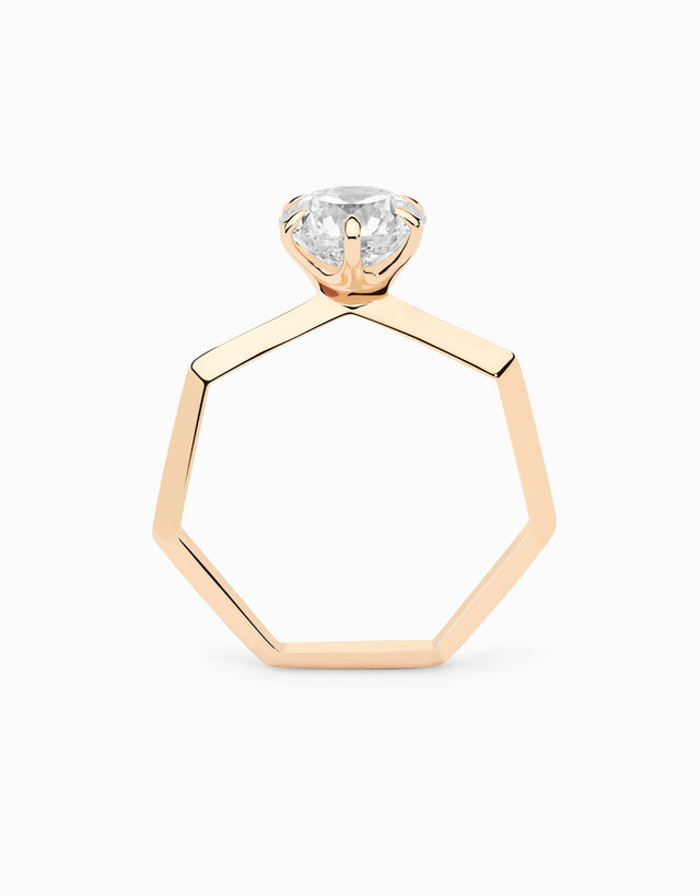 Anell original Roosik de compromís amb diamant natural i ètic