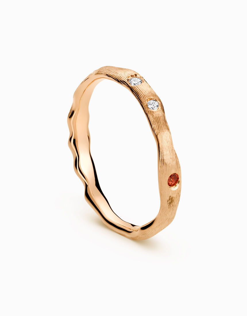 Anell d'Or Touramalli Heptalium · Gravat