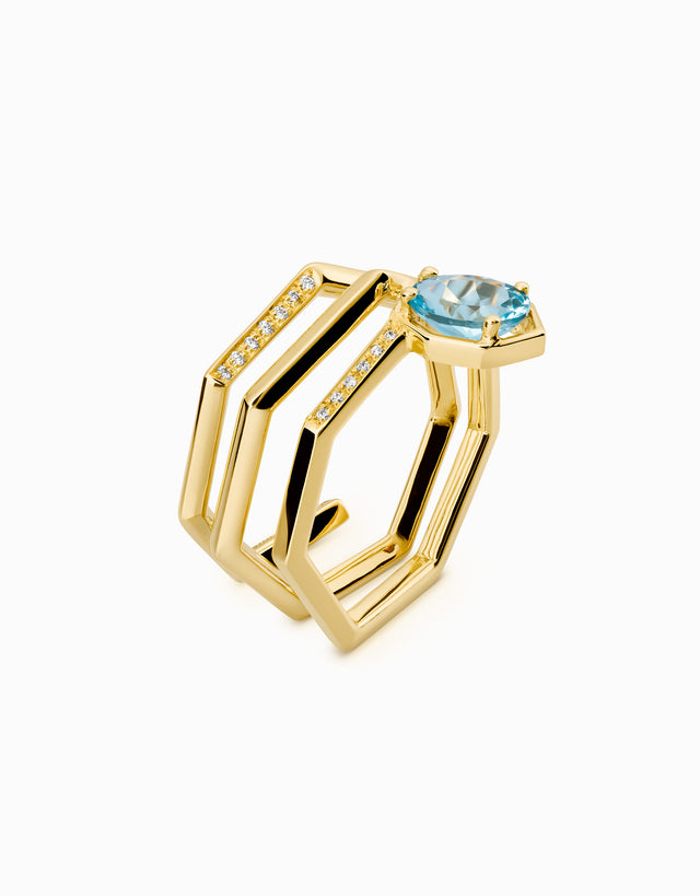 Helix Aqua Ring · Aquamarine