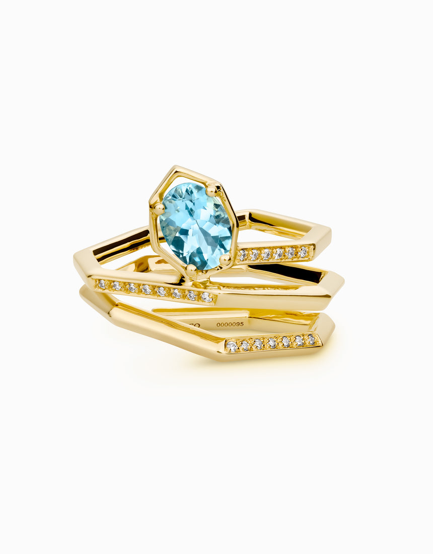 Helix Aqua Ring · Aquamarine