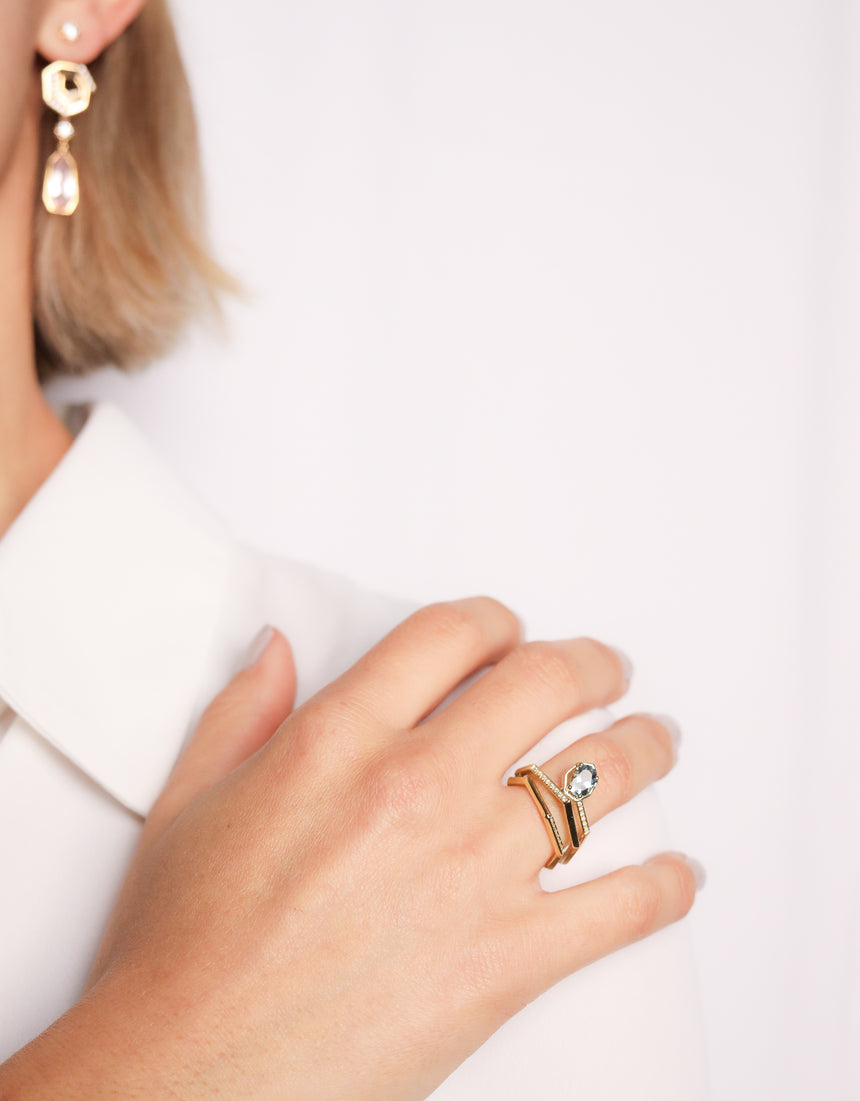 Helix Aqua Ring · Aquamarine