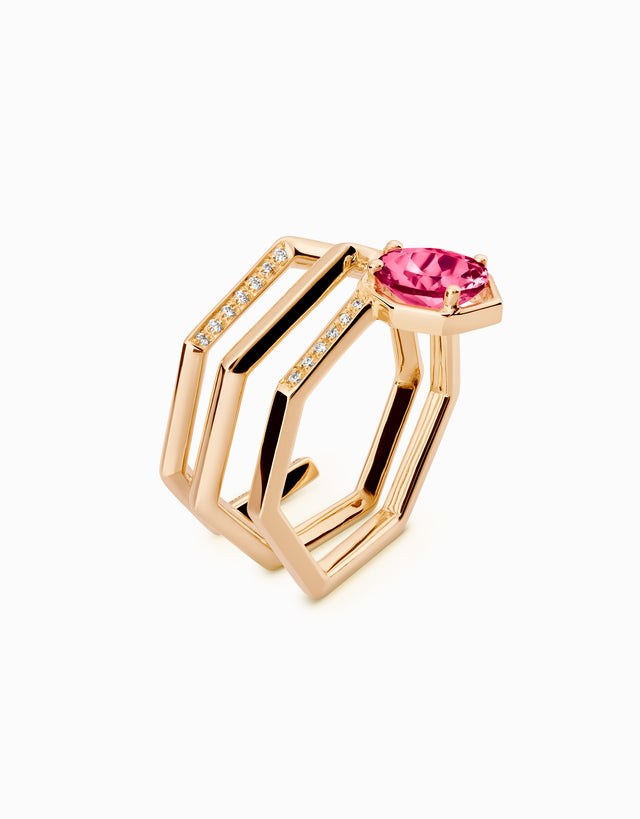 Anillo Helix Ruby · Rubí