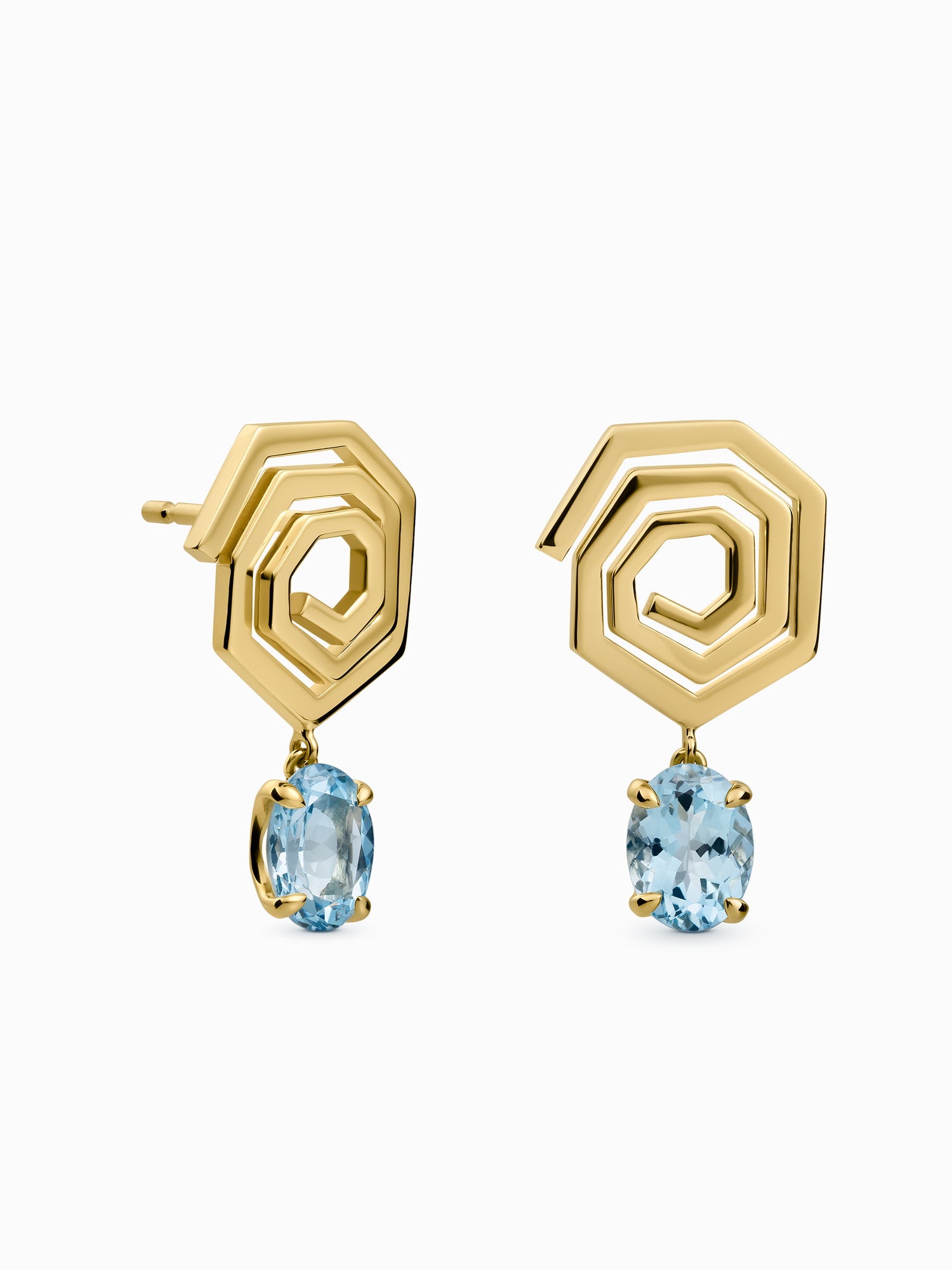 Aquamarine Helix Earrings