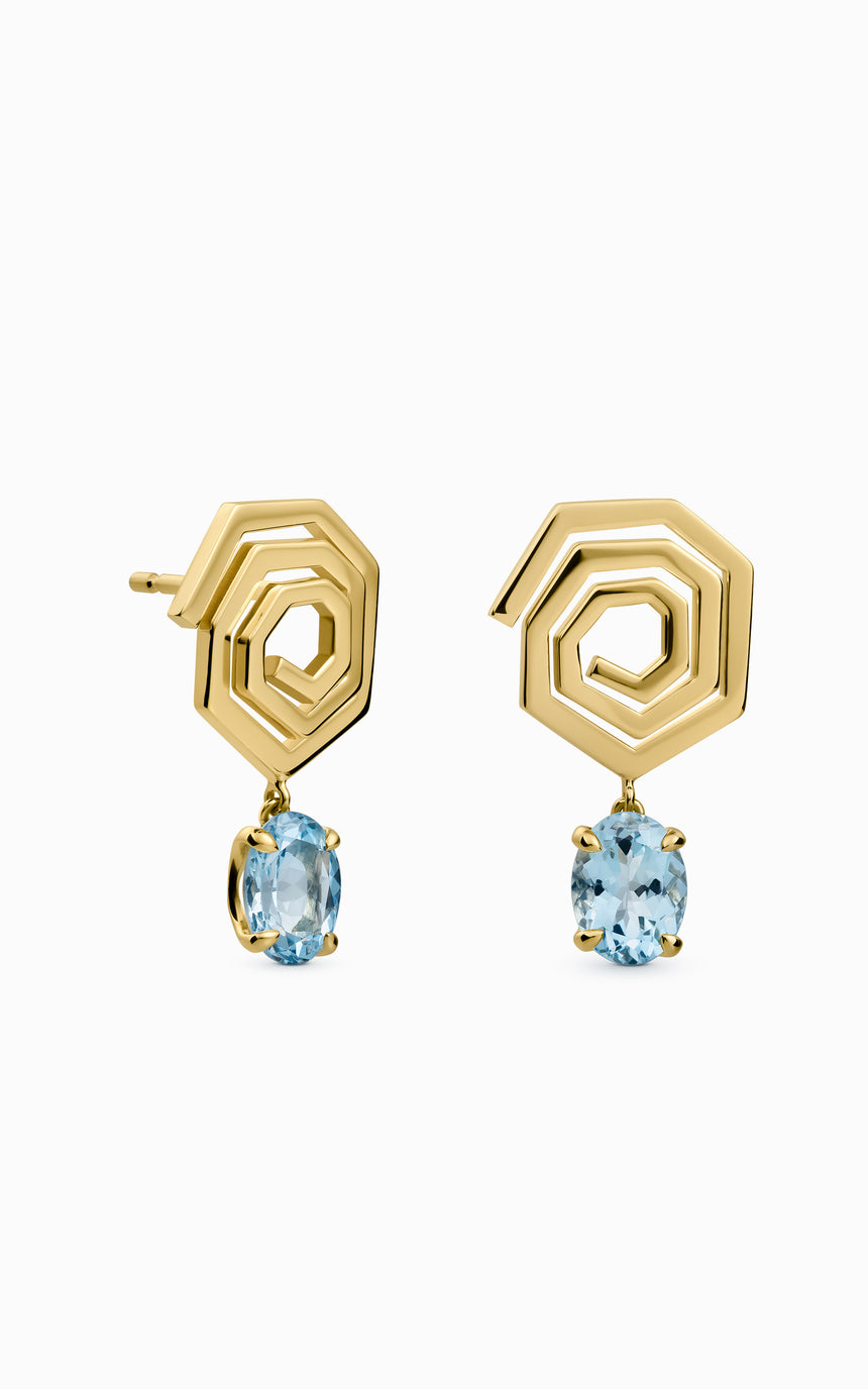 Aquamarine Helix Earrings