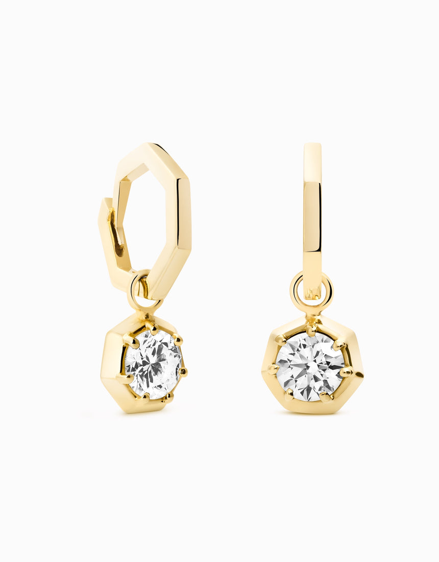 N.63 · Gold hoop earrings · Diamond