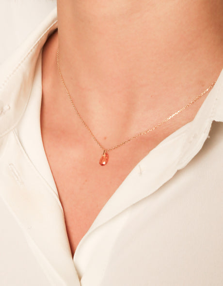 Leaf Pendant · Orange Garnet