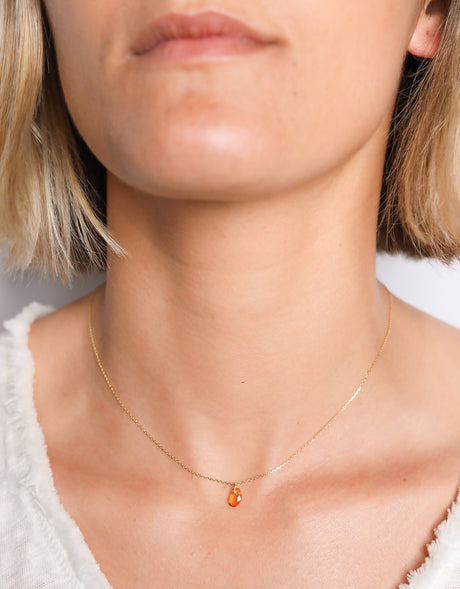 Leaf Pendant · Yellow Sapphire