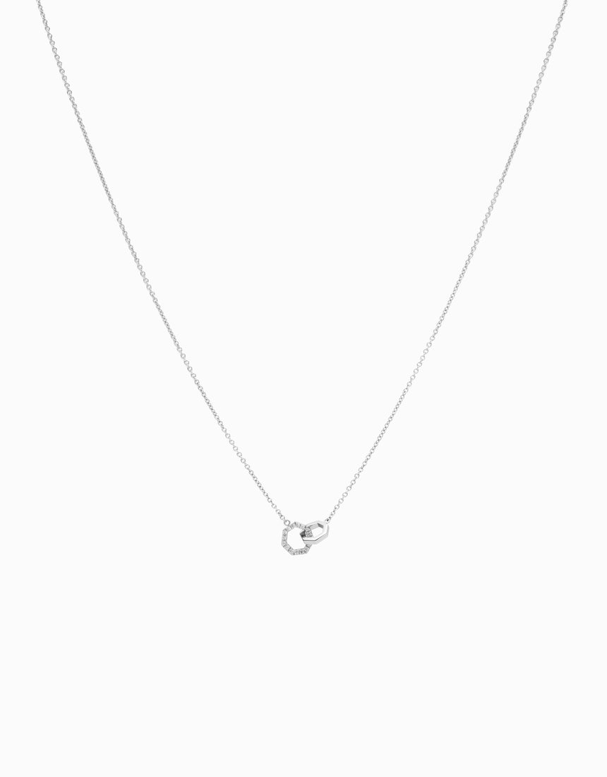 Collaret Little String · Or Blanc & Diamant - Roosik & Co - Penjoll