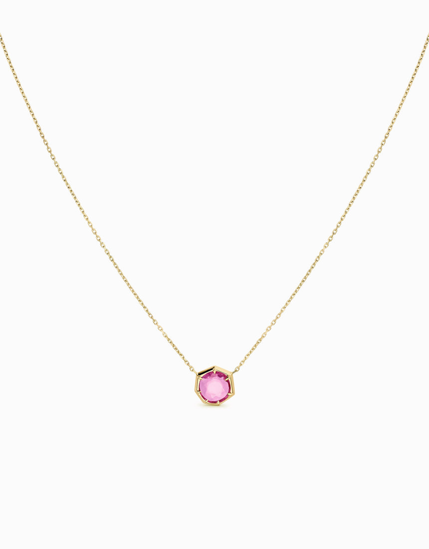 N.91 · Yellow gold and Pink Sapphire pendant