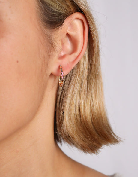 Sapphire Garden hoop earrings