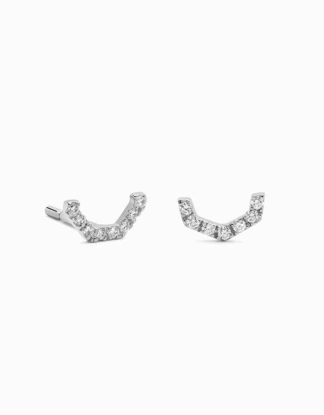 Arracades Glint Midi White · Diamants - Roosik & Co - Arracades