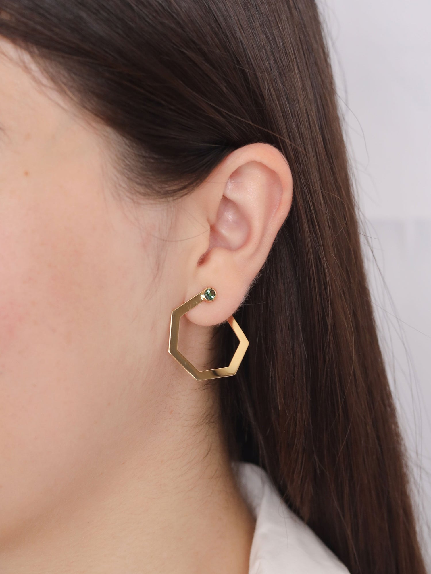 Arracades d'aro Metrik · Turmalina