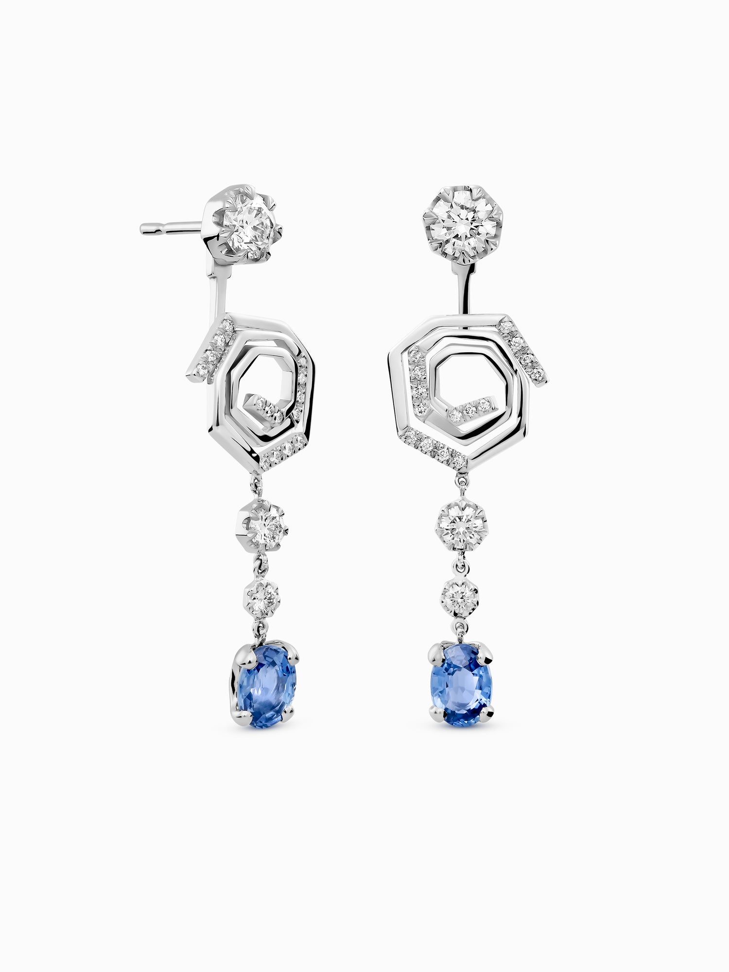 Pendientes Helix White · Zafiro