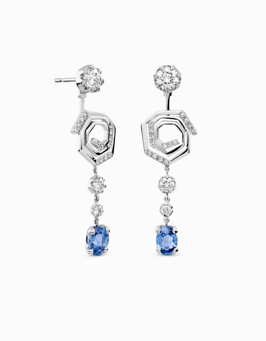 Pendientes Helix White · Zafiro
