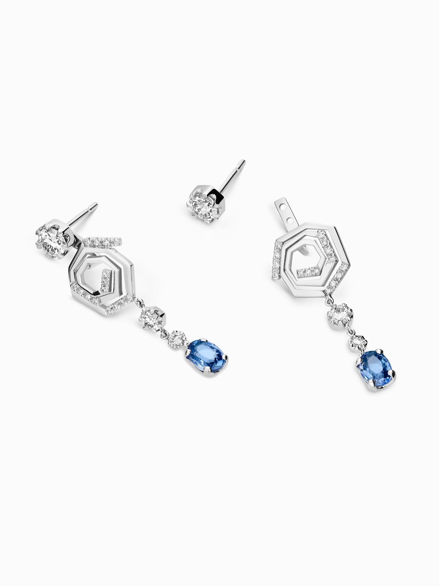 Pendientes Helix White · Zafiro