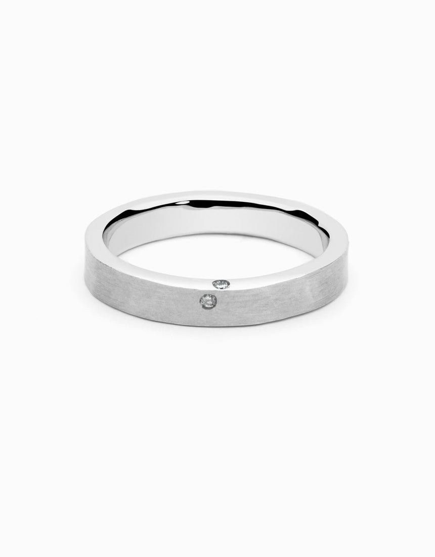 Aliança Modern 3 · Or blanc - Roosik & Co -