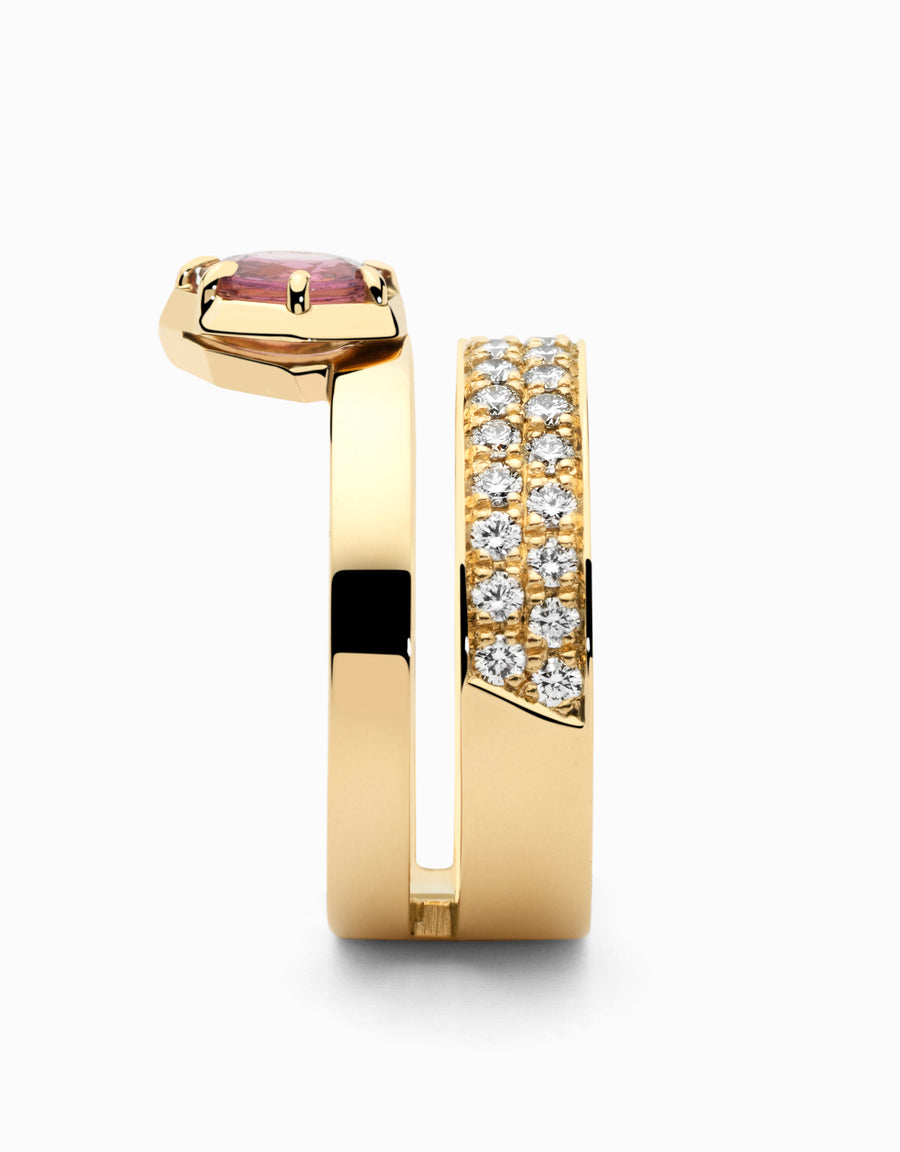 N.34 · Gold and pink sapphire ring
