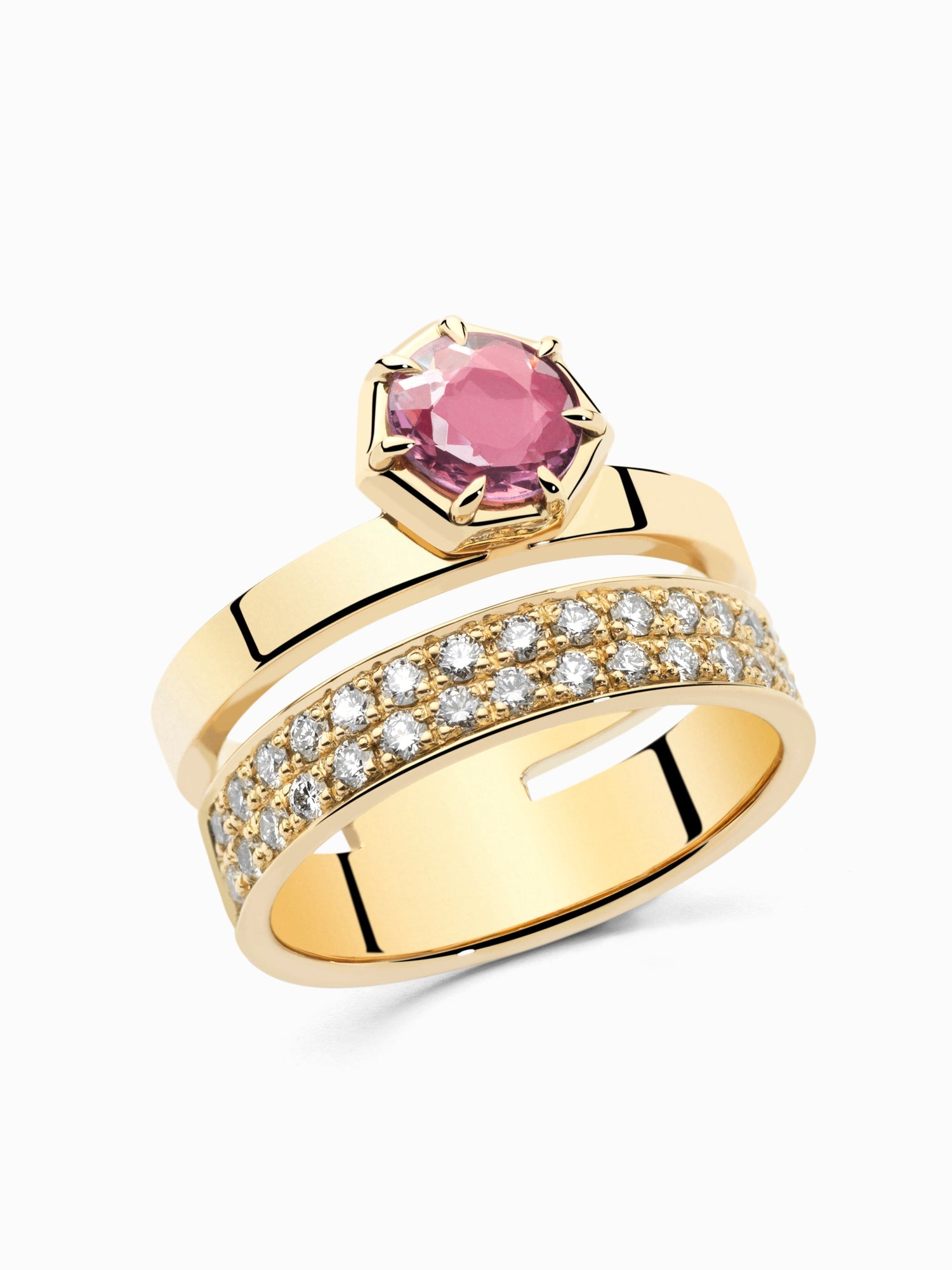 N.34 · Gold and pink sapphire ring