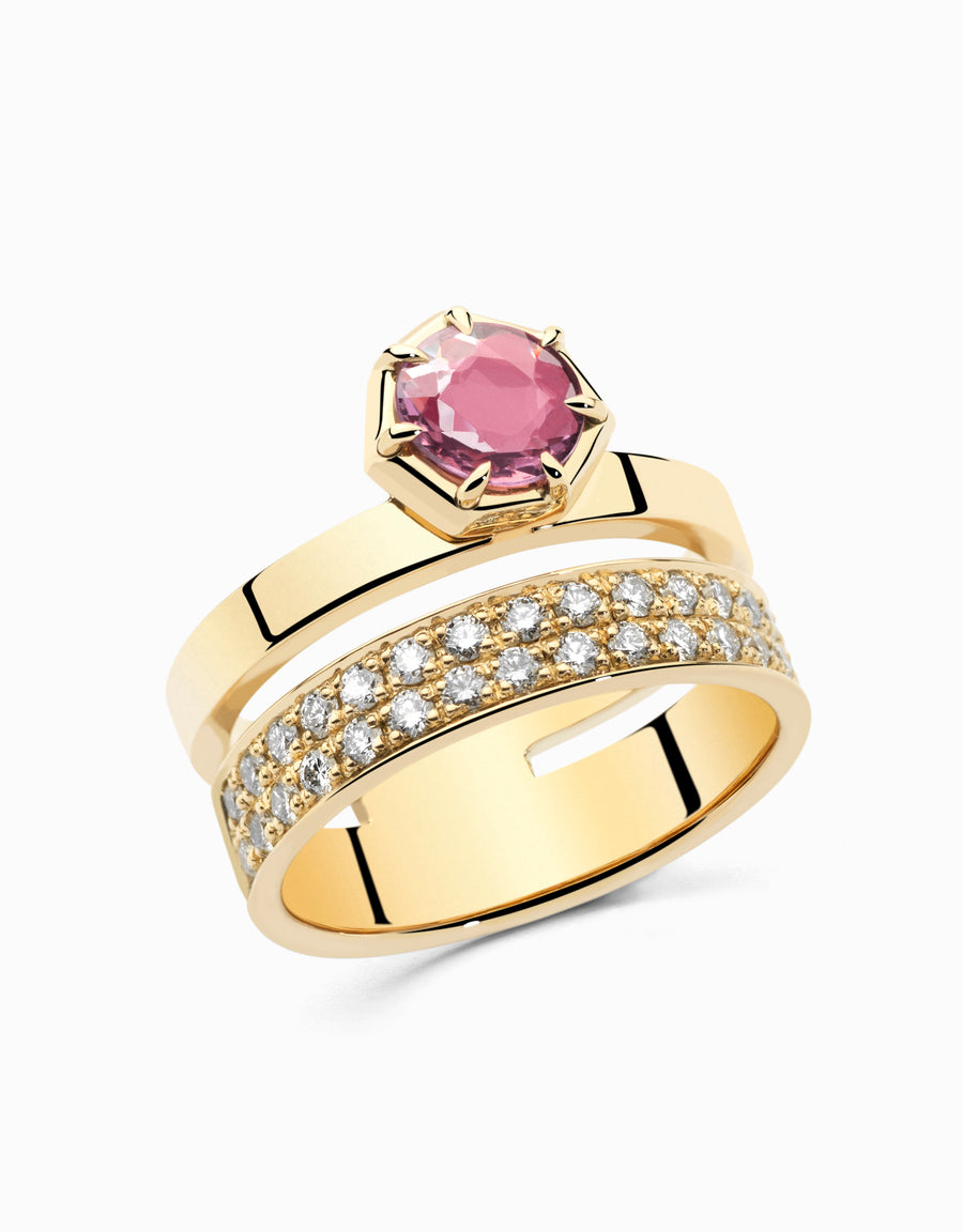 N.34 · Gold and pink sapphire ring