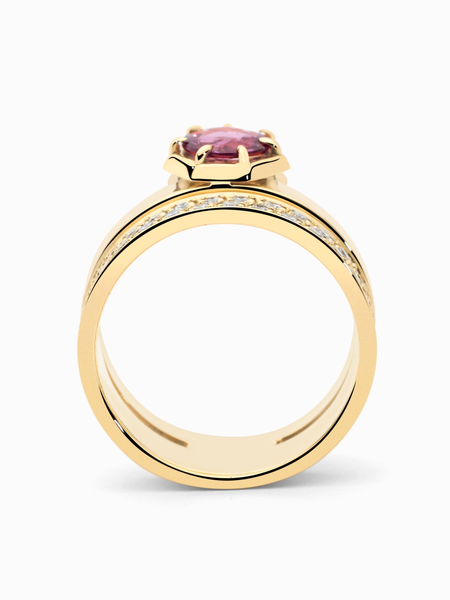 N.34 · Gold and pink sapphire ring