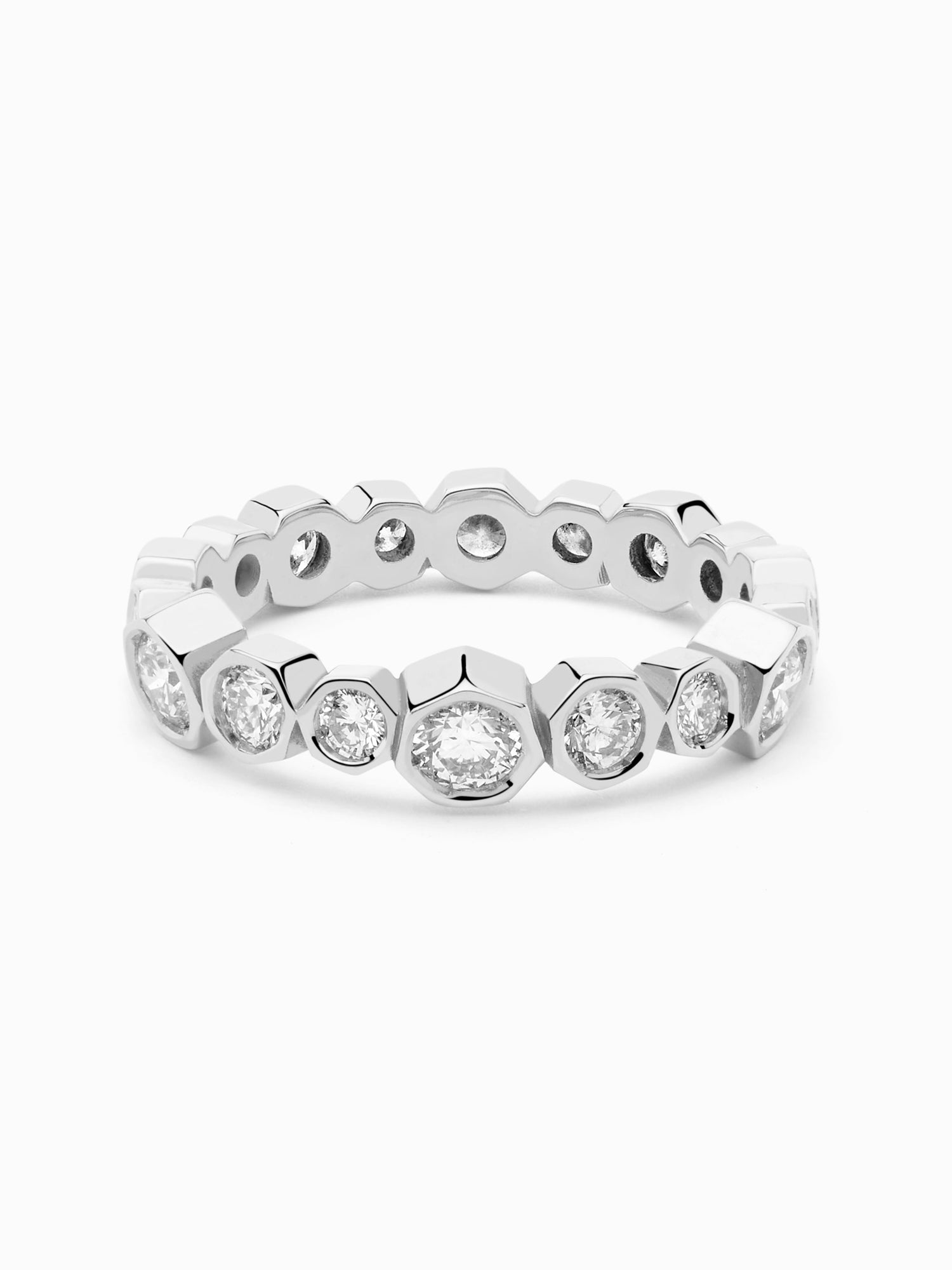 Anillo Twin White · Diamantes