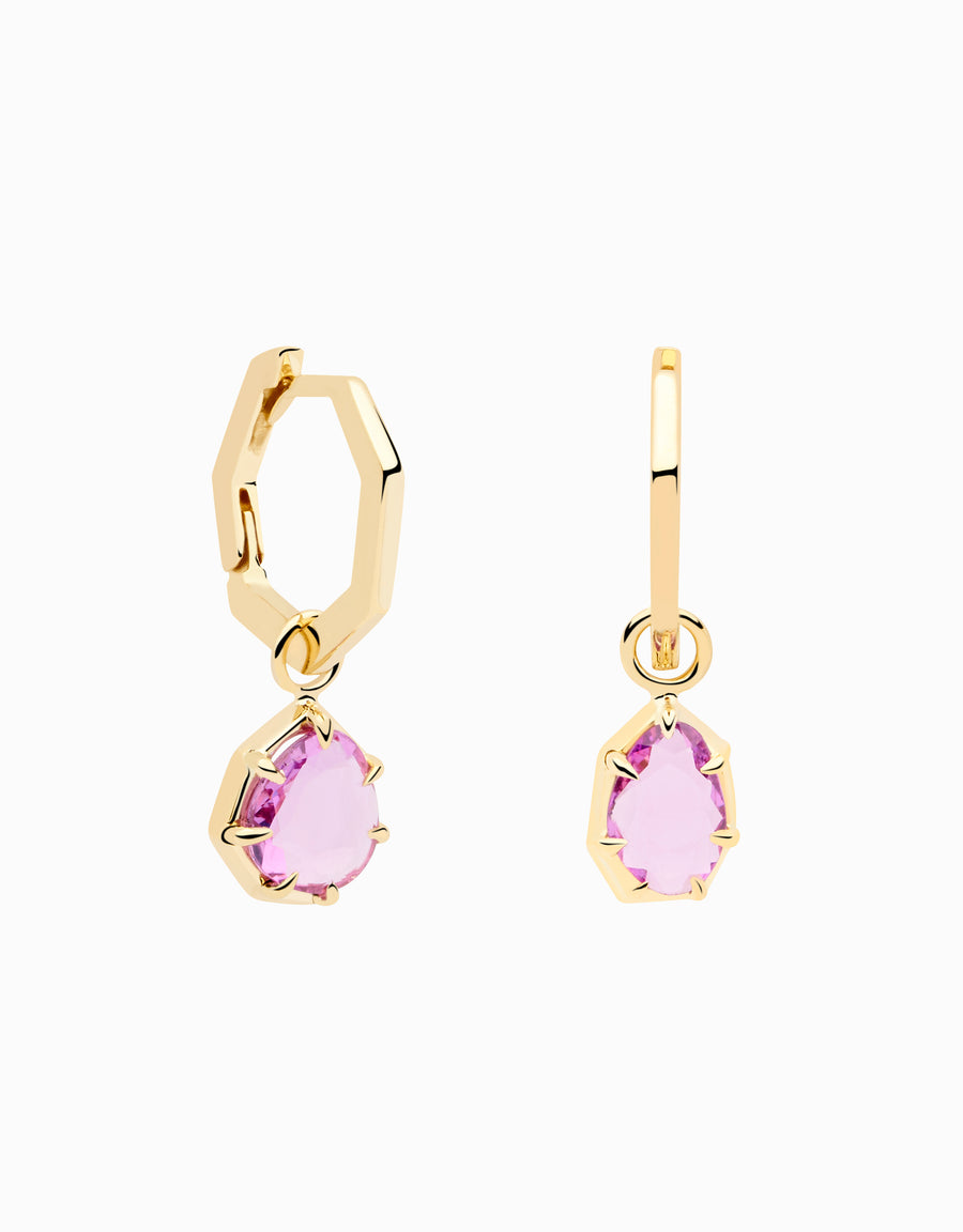 N.29 · Gold hoop earrings · Pink Sapphire