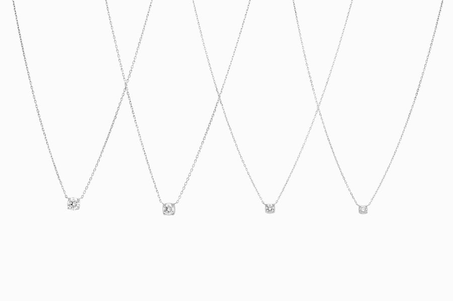 White Solitaire Pendant · 0,10 ct