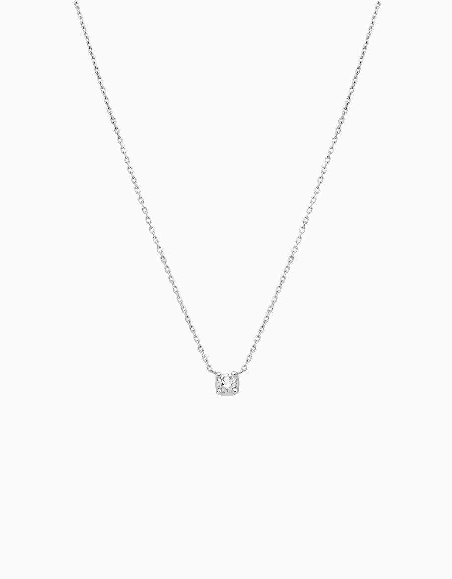 White Solitaire Pendant · 0,10 ct