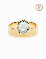 N.14 · Yellow gold and Aquamarine ring
