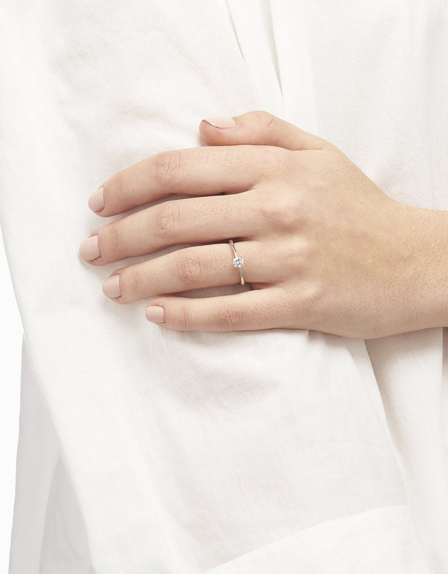 Anell Solitari Slim Platí · 0,35ct - Roosik & Co - Anell