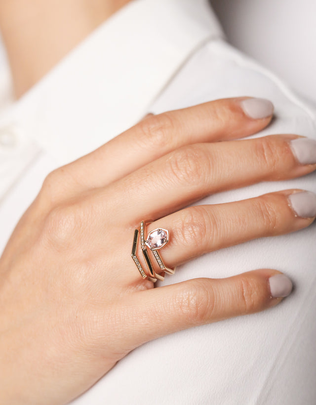 Morganite Helix Ring · Morganite