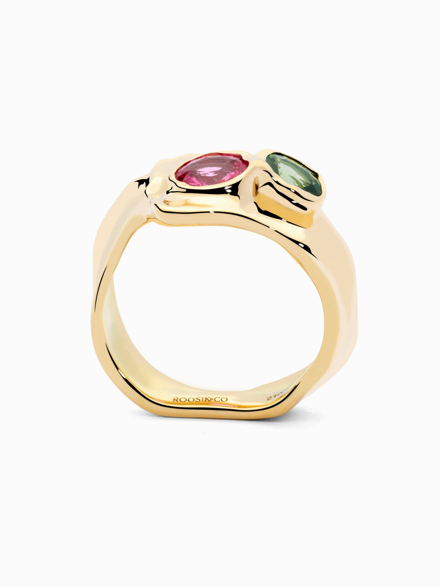 Anell Dune · Safirs verd i rosa - Roosik & Co - Anell