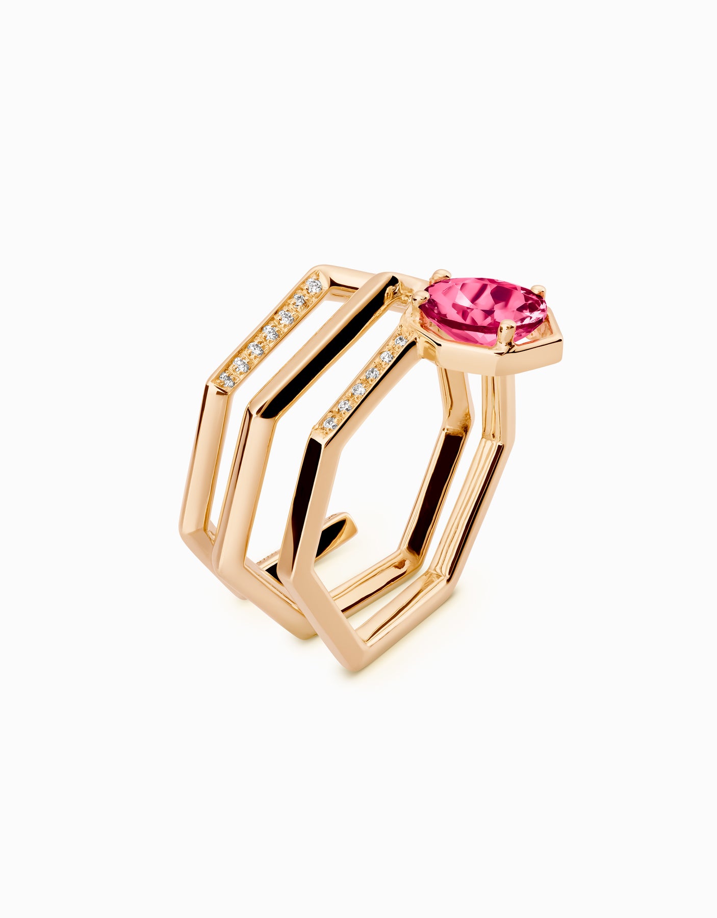 Anillo Helix Ruby · Rubí