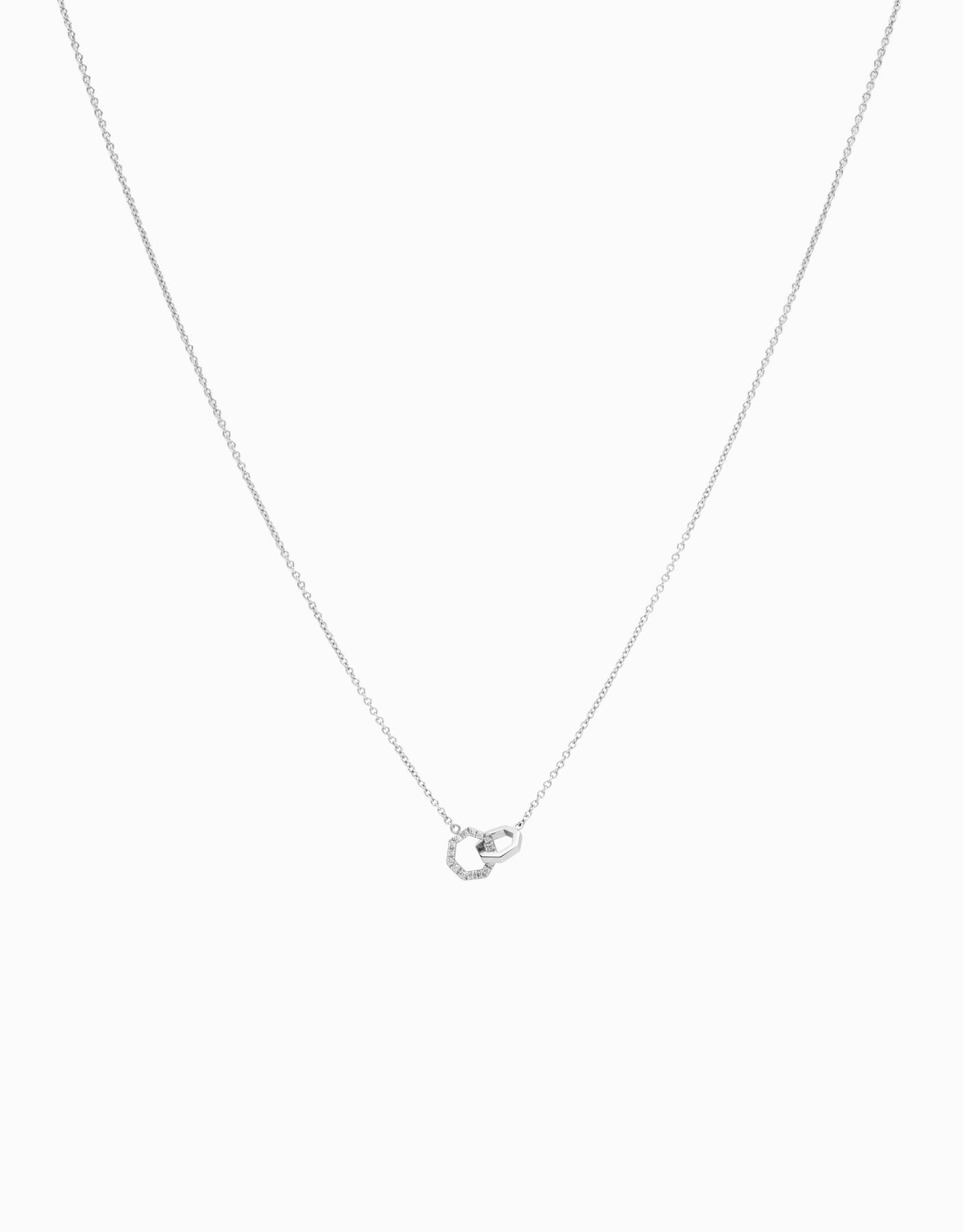 Collaret Little String · Or Blanc & Diamant - Roosik & Co - Penjoll