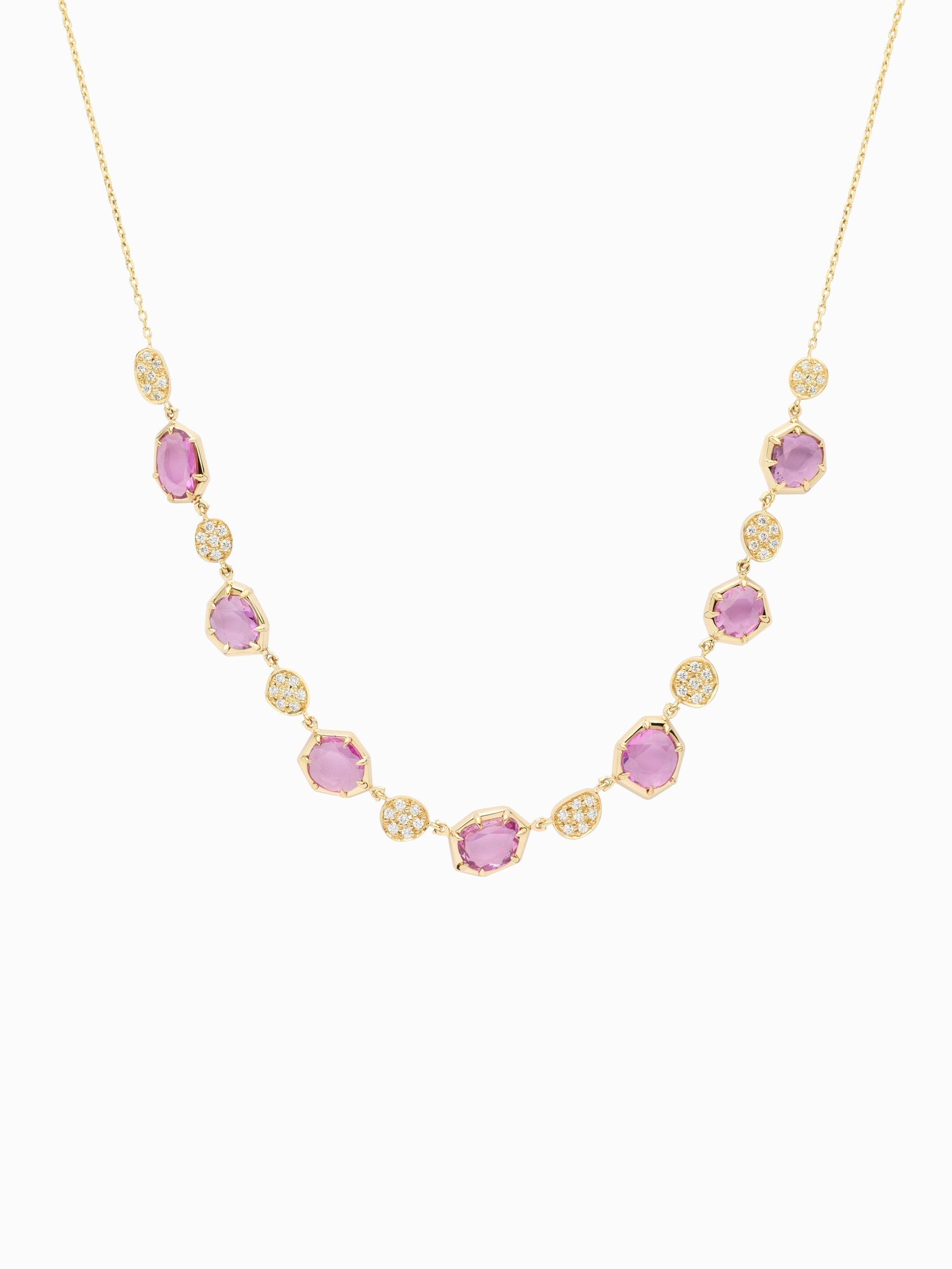 N.35 · Collaret d'or i safirs roses