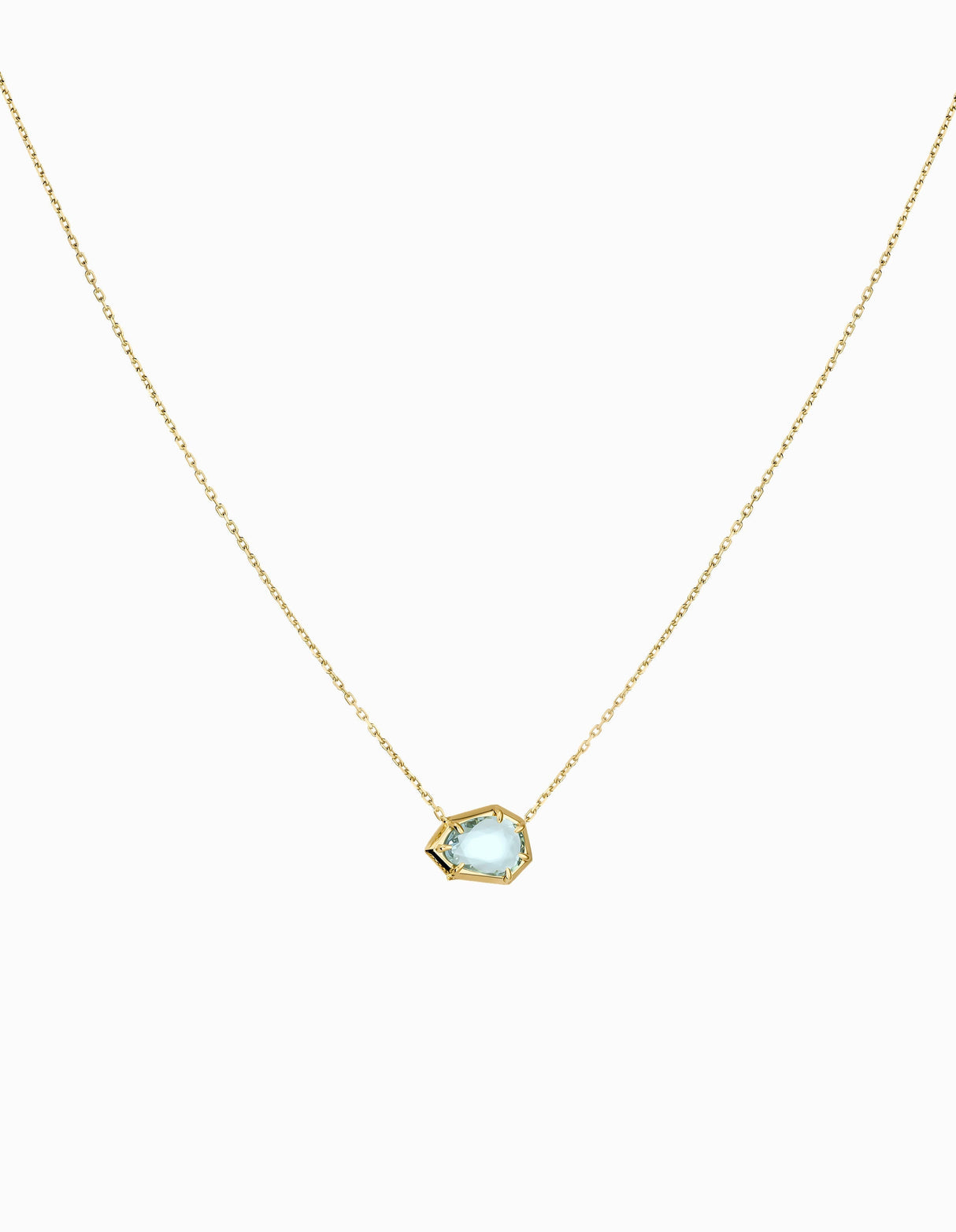 N.93 · Yellow gold and Aquamarine pendant