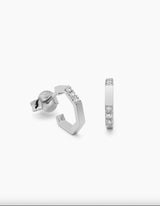 One Diamond "L" White · Couple Earrings