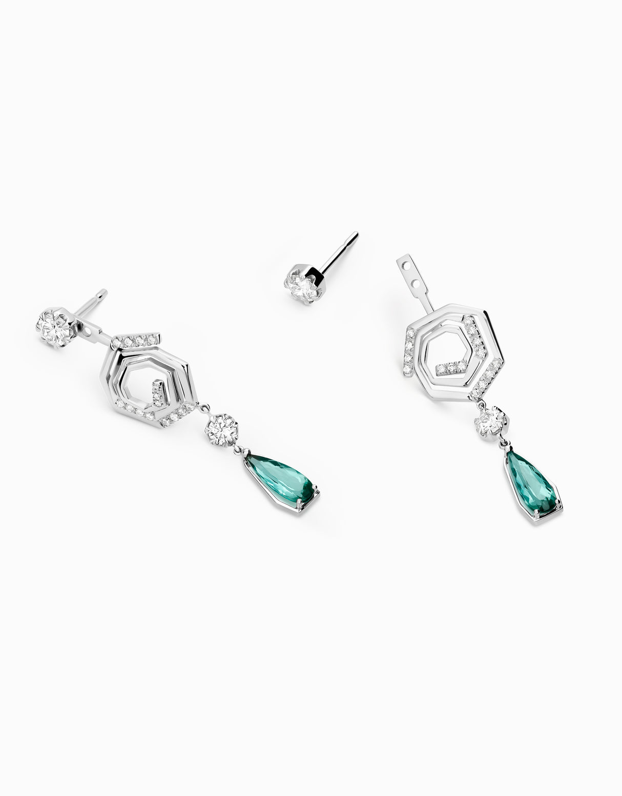 Helix White Earrings · Tourmaline