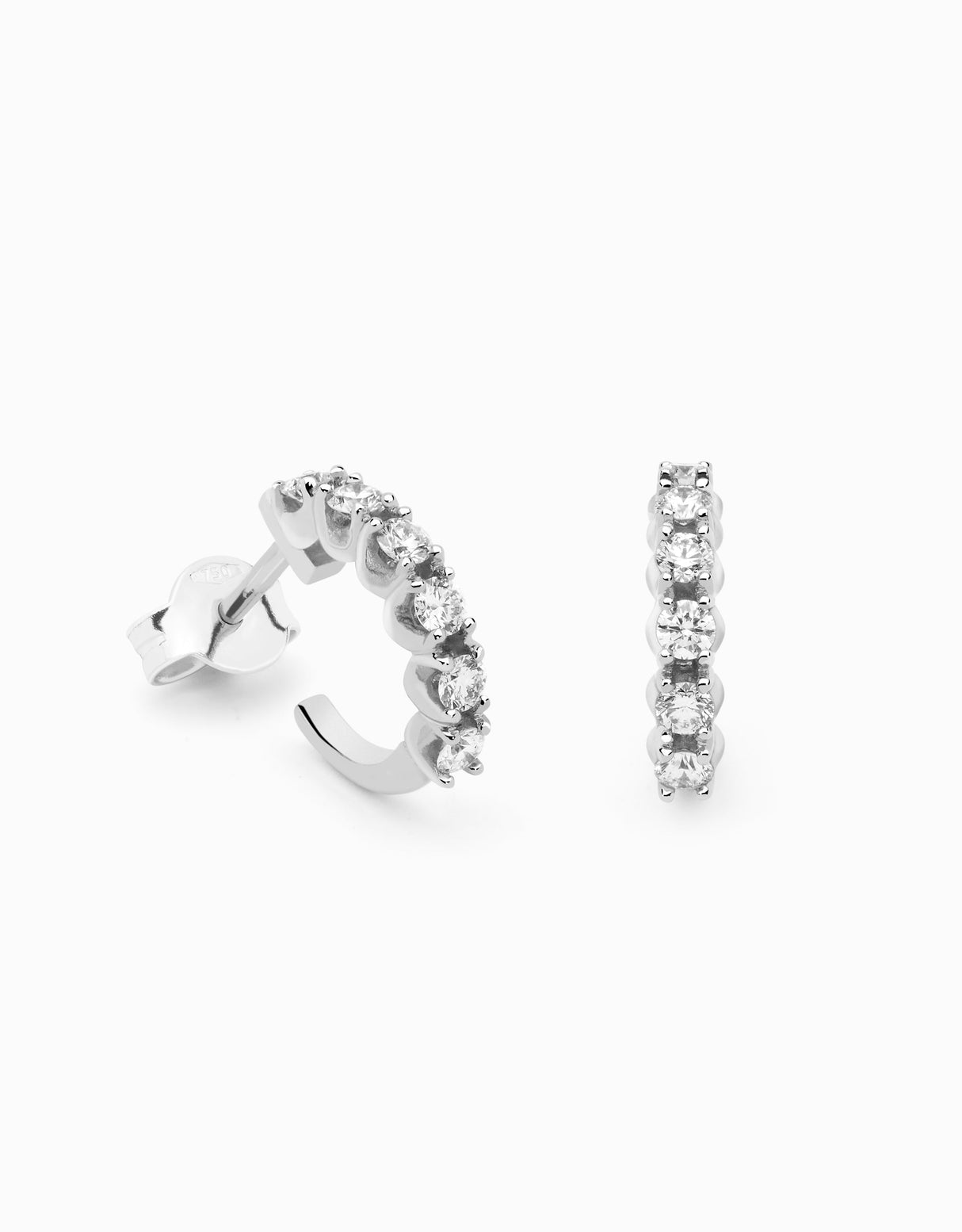 Creoles Mini Hoop White · Diamonds