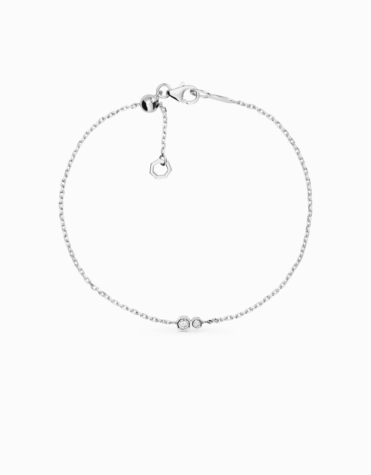 Pulsera Twin Rose · Oro Blanco · Diamante