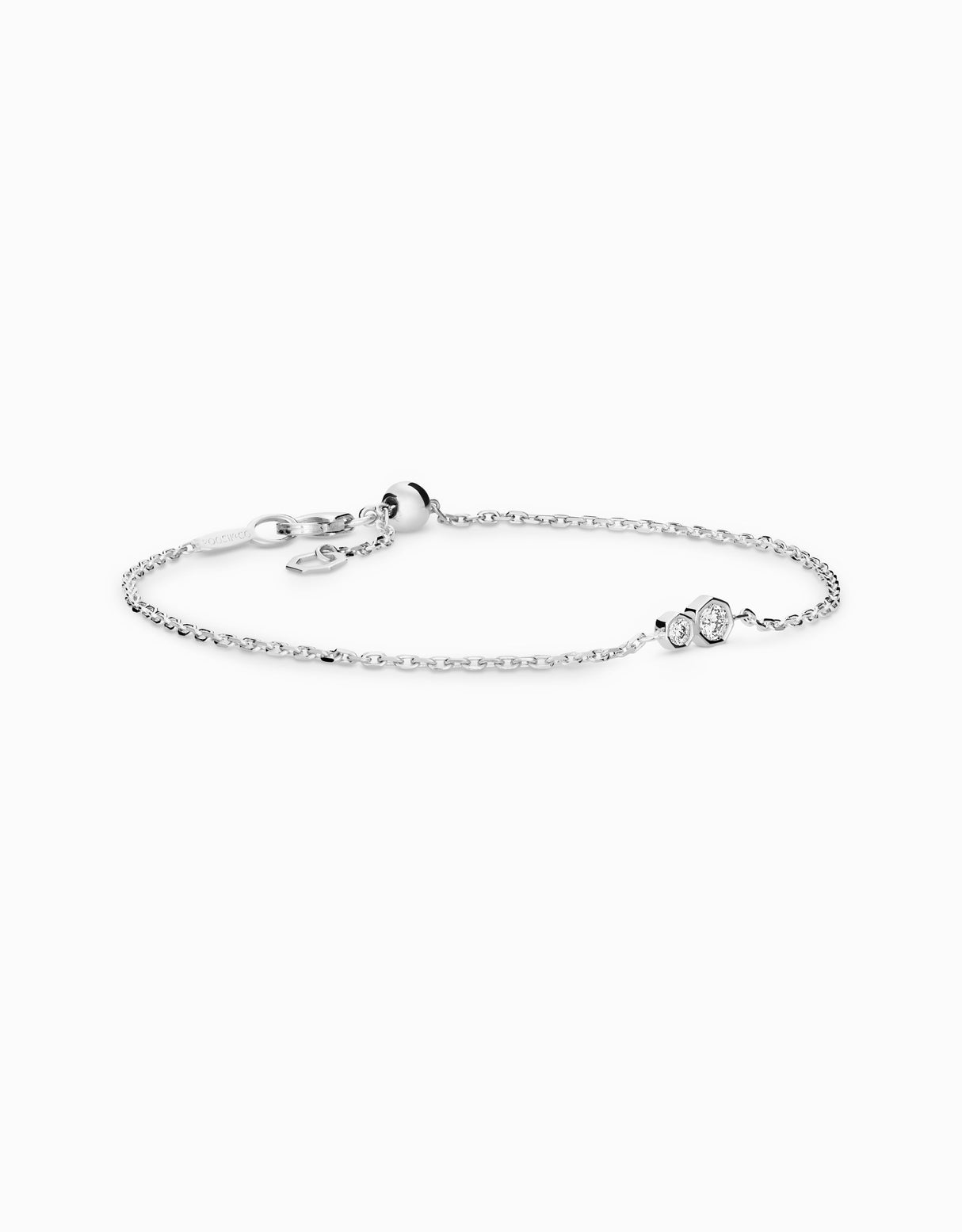 Pulsera Twin Rose · Oro Blanco · Diamante