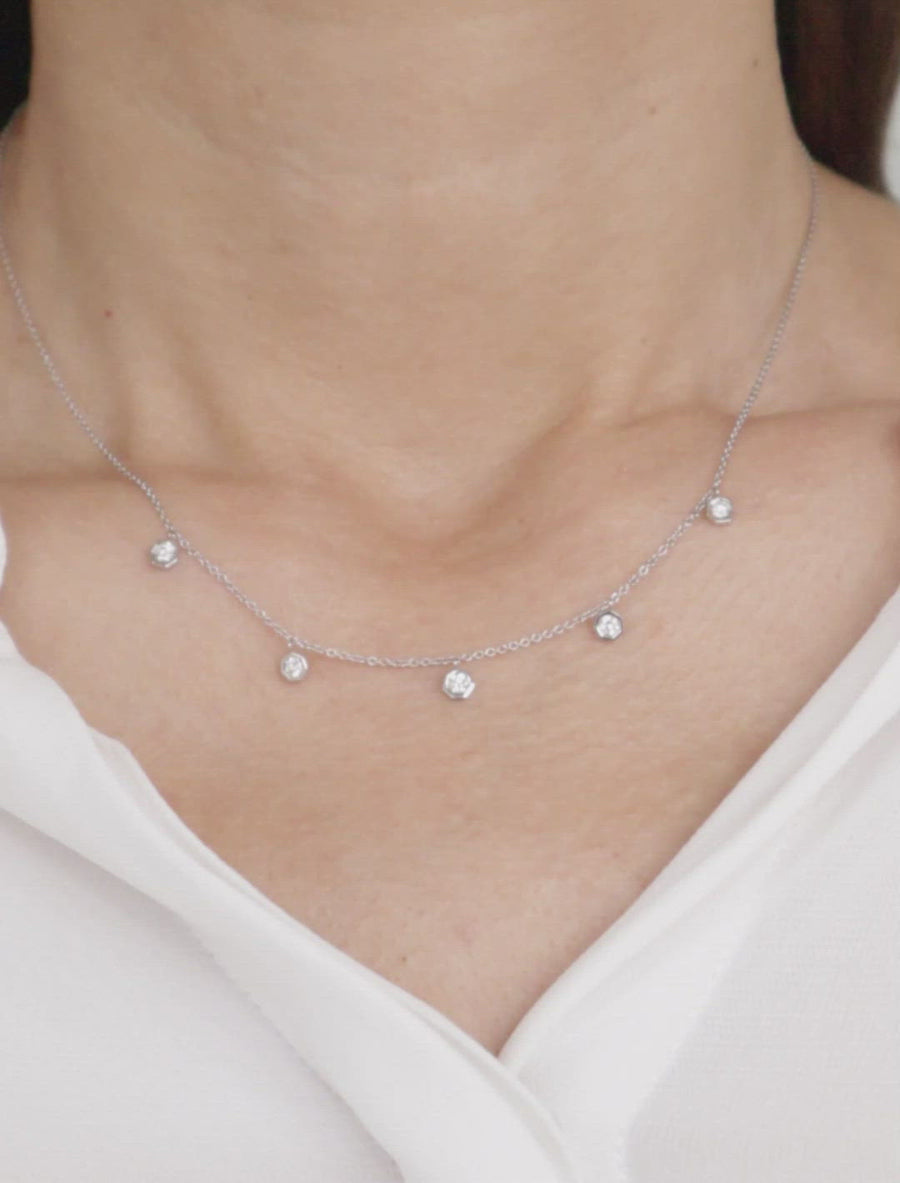 Collar Diamond V White · Diamante