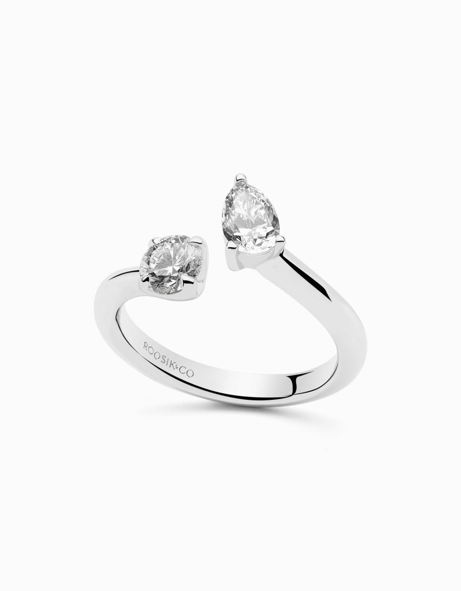 Anell Open Pear · 0,40ct + 0,42ct - Roosik & Co - Anell