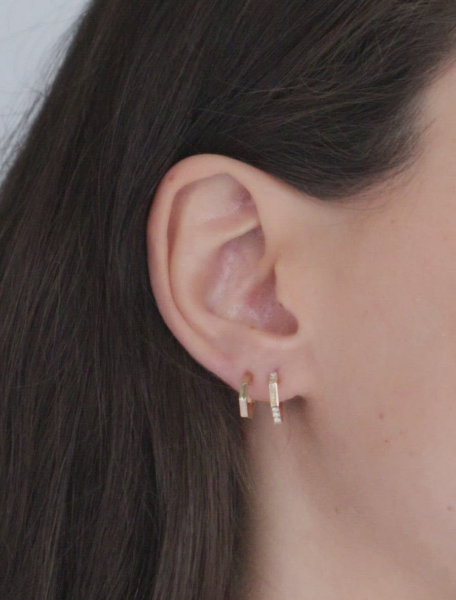 One Diamond Hoop Earrings · Couple