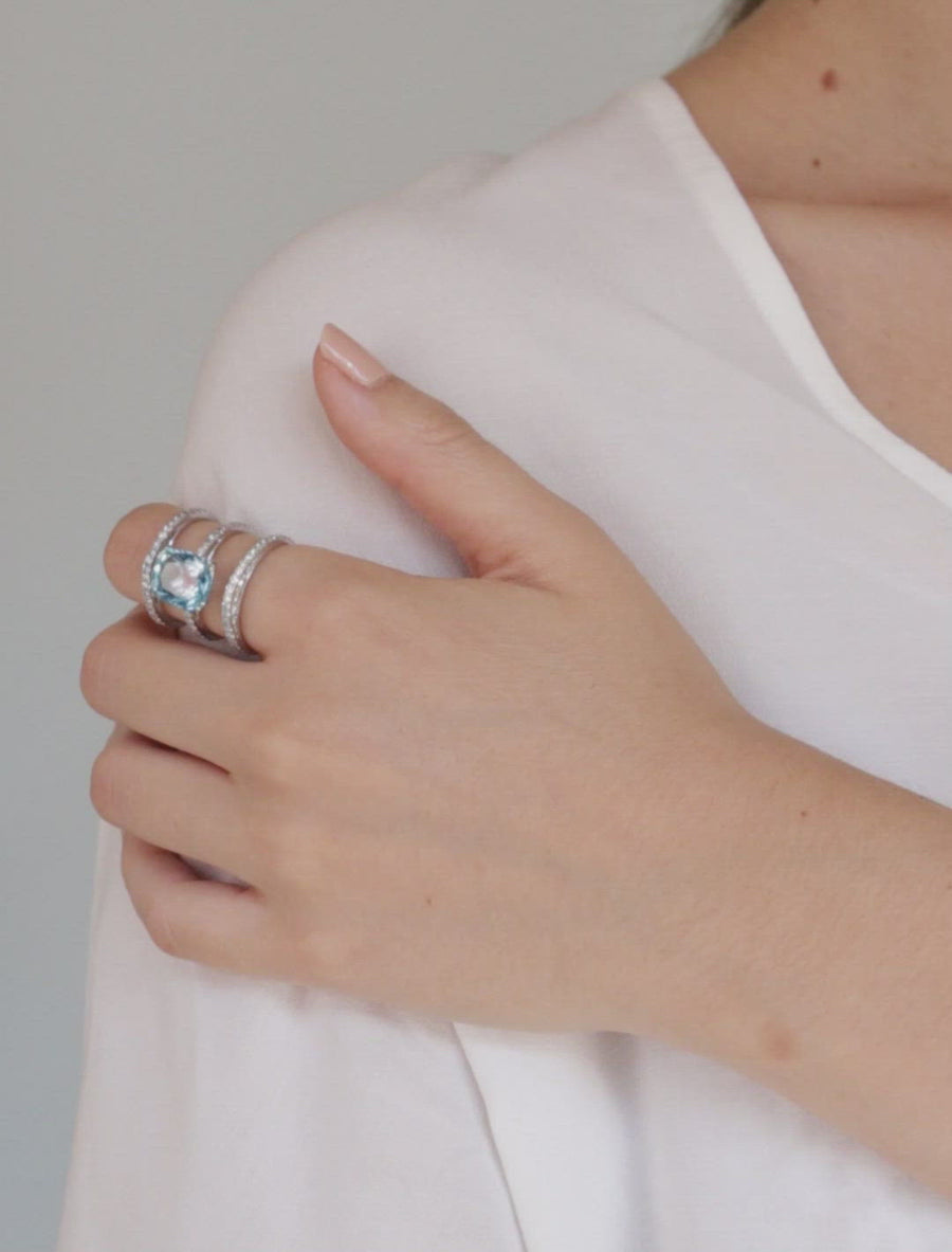 Aquamarine Tiara ring · Diamonds
